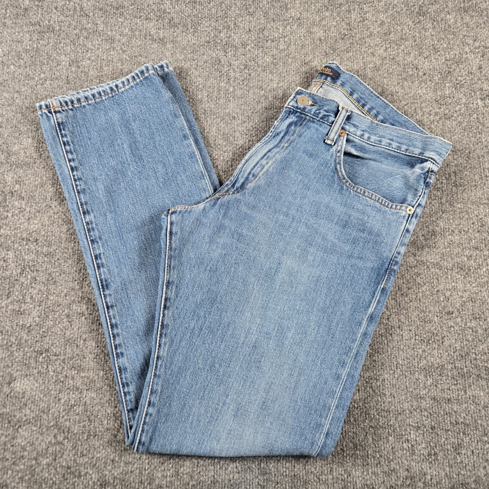 Polo Ralph Lauren Varick Slim Straight Jeans Mens 34x34 Blue Denim